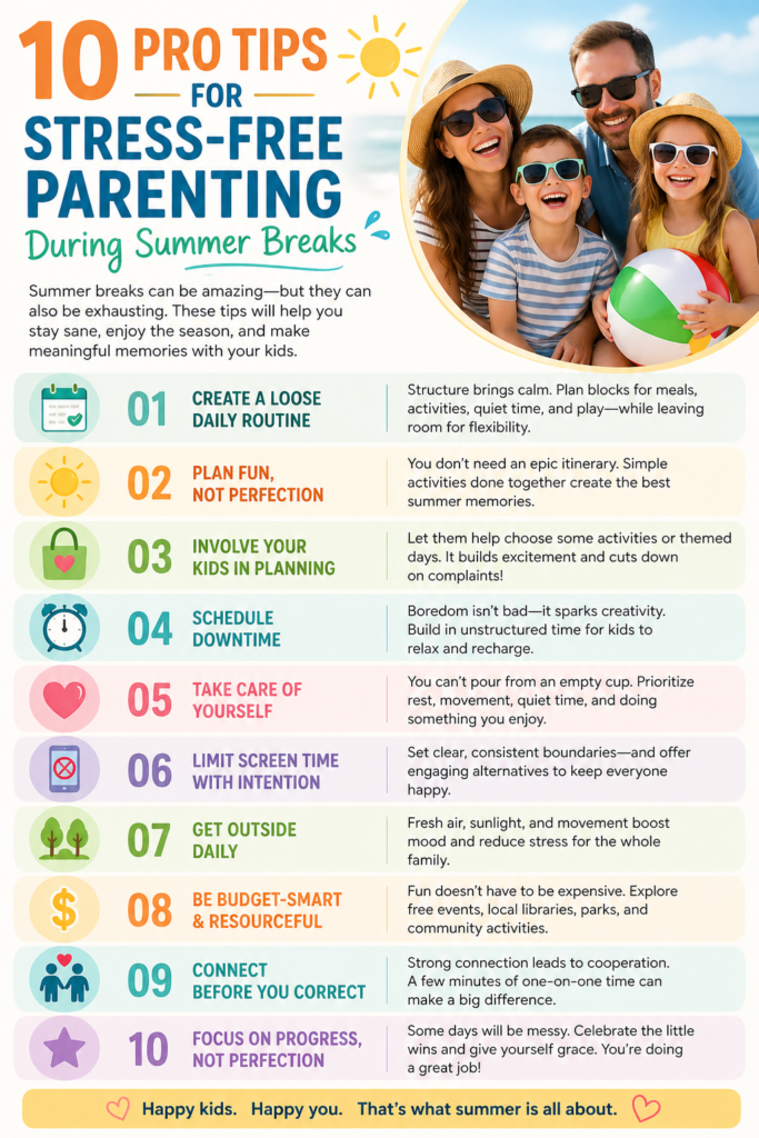 10 Pro Tips for Stress-Free Parenting During Summer Breaks