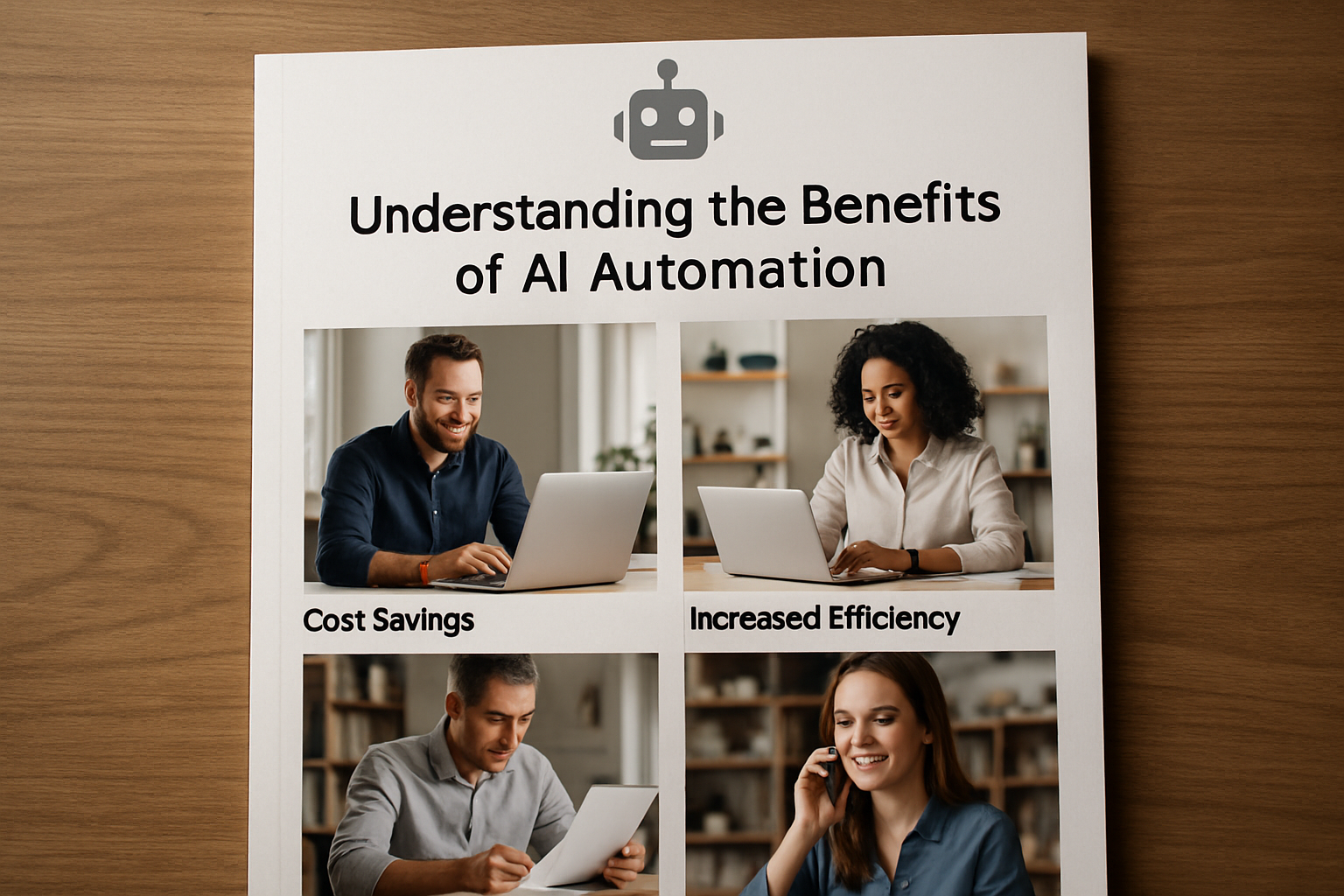 Infographic of AI automation benefits.